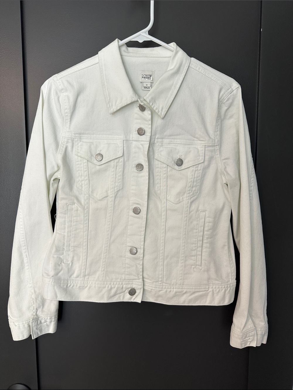 J.Crew White Denim Jean Jacket - Button-Front